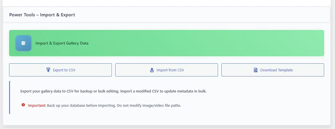 Import & Export Section