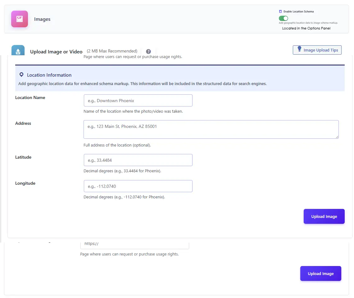 Location Information Fields